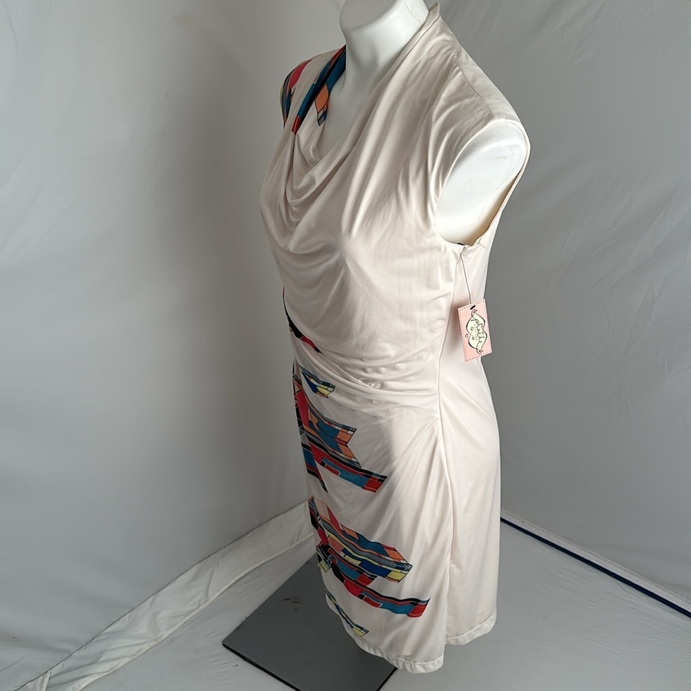 Phoebe Couture sleeveless cowl neck multicolor sleeveless dress - Picture 3 of 11